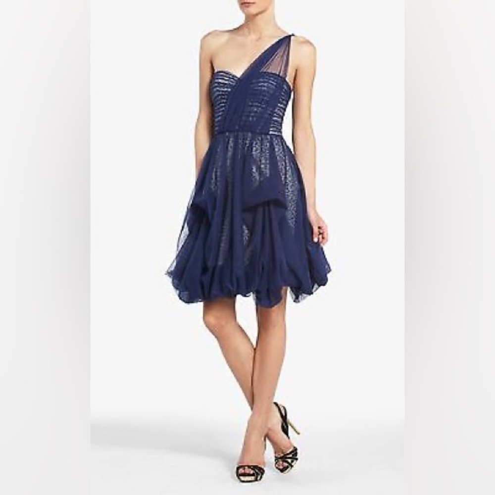 NWT BCBGMaxAzria Mesh One Shoulder Dress